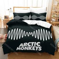 3D Printed Arctic Monkeys Bedding Set for Boys Girls Duvet Cover And Pillowcase Twin Queen King Full Single Double Sizes EU Single 135*200cm/53x79in 3pcs black