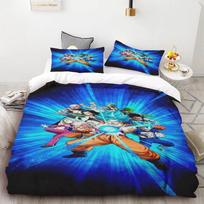 Goku Dragons BallZ Duvet Cover Set Super Saiyan Bedding Set Quilt Cover for Children Teens Best Gifts Queen King Bedroom Decor EU Single(135*200cm)3pcs blue