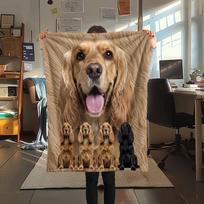 1Pc American Cocker Spaniel Print Flannel Blanket, High quality Comfortable for All Seasons, Home Decor, Warmth and Comfort, Perfect for Gifts 80cm x 120cm brown
