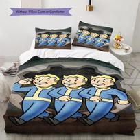 Fallout Pattern Bedding,Quilt Set Quilt Cover Pillowcase Home Birthday Gift (1 * duvet cover + 2 * pillowcase, without core) 140x200cm