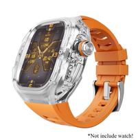 Prabangus modifikavimo rinkinys Apple Watch Ultra 3 49mm Sportinis guminis dirželis iWatch Series Ultra 2 1 49mm Ledyno dėklas Refit rinkinys For Ultra 2 49MM gray