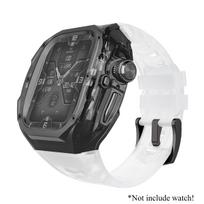 Prabangus modifikavimo rinkinys Apple Watch Ultra 3 49mm Sportinis guminis dirželis iWatch Series Ultra 2 1 49mm Ledyno dėklas Refit rinkinys For Ultra 3 49MM gray