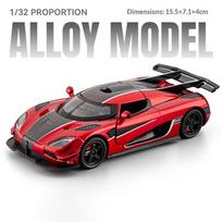 1:32 Koenigsegg ONE 1 modeliavimo lydinio lietas superautomobilis, berniukų žaislinis lenktyninis automobilis, automobilių modelių kolekcija, dekoracija, dovana gray