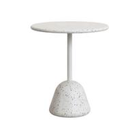 Iš terrazo cemento apvalios formos valgomojo stalas baltos spalvos ø 70 cm Saura – Kave Home