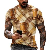 Men's Short Sleeve T-Shirt with Oktoberfest Vintage Graphic Print Loose Fit Casual Summer Top M juoda