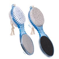 VEGA 4 in 1 Feet Pedicure Tools with Foot Scrubber, Pumice Stone, Foot Rasp and Black Emery for Home Foot Care, Soft Care | Foot File Callus Remove gray