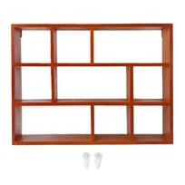 Shadow Box Display Shelf Strong Load Capacity 9 Compartments Solid Wood Wall Mounted Hanging Display Shelf brown