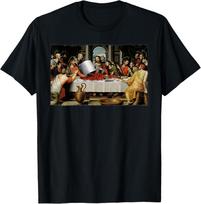 Paskutinė vakarienė Vėžiai Krikščionis Jėzus Leonardo da Vinci Marškinėliai M black