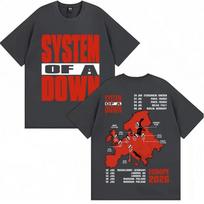 System Of A Down EU UK Tour 2026 Mens Cotton Graphic Tee Streetwear Short Sleeve T-Shirt XXL red