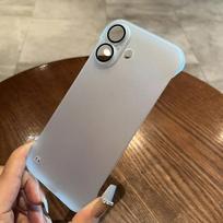 Broderless Case for iPhone 16 17 Ultra Thin Slim Matte PC Cover for iPhone 11 12 13 14 15 17 Pro Max Air Glass Camera Protector For iPhone 14 mėlyna