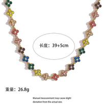 Nerūdijančio plieno keturlapio dobilo karoliai ir apyrankės rinkinys su 5A cirkonio akmenimis Elegantiški kasdienio dėvėjimo papuošalai Moterims Vyrams 18K Gold Plated gray