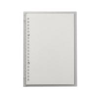 A5 Refillable Notebook 20 Ring Binder Transparent Flexible Cover Ruled Lined Paper Loose Leaf Journal Gray pilka