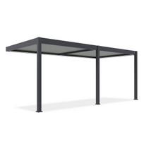 Pavėsinė Pergola Elegance Wall Automatic 3x6 su LED, tamsiai pilka/šviesiai pilka