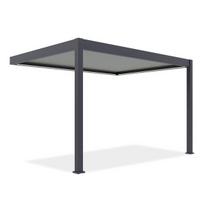 Pavėsinė Pergola Elegance Wall Automatic 3x4 su LED, tamsiai pilka/šviesiai pilka