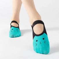 Yoga Socks With Grips For Women Sportneer Workout Barre Pilates Socks With Straps Cute Cartoon Cat Sock Slippers One size fits all