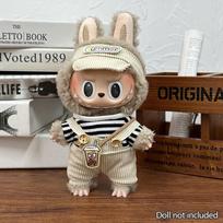 Madingi drabužiai Ropa Labubu Drabužiai Apranga Lėlės Aksesuarai 15/17 cm Labubu V2 V1 Pliušinei Lėlei Kombinezonas su petnešomis NO DOLL gray