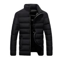 Vyriškas parkas, vienspalvis, paminkštintas, su aukšta apykakle, ilgomis rankovėmis, laisvas, pastorintas, rudens-žiemos, su užtrauktuku, kišenėmis, striukė, gatvės drabužiai 4XL juoda
