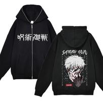 Anime Gojo Satoru Megztiniai Jujutsu Kaisen Striukės su užtrauktuku Gojo Megztiniai Ploni Fleece megztiniai su užtrauktuku Y2k Megztiniai Anime megztiniai S gray