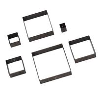 6 Pcs Square Leather Punch Cutter 5mm 10mm 15mm 20mm 25mm 30mm Side Length Alloy Steel Leather Cutting Die Set black