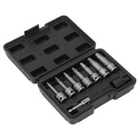9Pcs 3 8 Drive Screw Extractor Set Hex Easy Out Stripped Screw Remover Kit for Removing Rusted Broken Studs Bolts