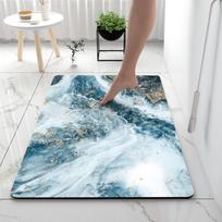 Elegantiškas 3D spausdintas atminties putų vonios kilimėlis su neslystančiu dizainu  40*60cm tamsiai mėlyna spalva