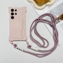 Dėklas Samsung Galaxy A55 A35 A15 A54 A34 A14 A52 A53 S23 FE S24 Atsparus smūgiams Piniginė Kortelė Dirželis per petį Laidas Dirželis Maišelis Dangtelis Galaxy S24&Case & Strap gray
