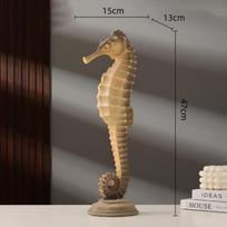 Simulated Seahorse Figurine Resin Handicrafts Marine Animal Table Decoration Decorative Figurines Room Decoration Accessories gray