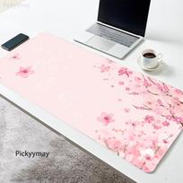 Sakura Mouse Pad Pink Flower Computer Keyboard Table Mousepad Cherry Blossom Office Accessories Mause Deskpad Gaming Desk Mat 400x800x2mm white