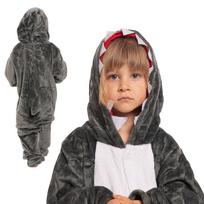 Children's pyjamas kigurumi onesie costume grey shark 125-135 cm brown