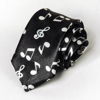 Klasikinės Unisex Šilkinės Kaklaraištis Kūrybiniai Muzikos Natos Spausdinti Siauras Fortepijono Gitaros Raštas Darbo Kaklaraištis A11 black