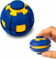 3D sukamas Fidget kamuoliukas Streso mažinimo žaislas Dvigubas žaidimas Push Pop Sukamas piršto giroskopas Rutulys Nešiojamas Kietas plastikas Nerimo Sensorinis mėlyna