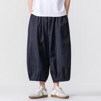 Spot summer new large size loose Hong Kong style retro gradual change eight points casual straight wide leg pants neutral tide M juoda