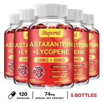 Buporai - 24 mg Astaxanthin + 50 mg Lycopene Supplement Capsules - Antioxidant, Eye Health 120*2