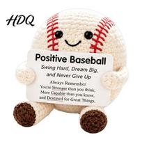 Personalized Sports Keepsake for Softball Fans Knitted Positive Ball Plush Emotional Support Doll F