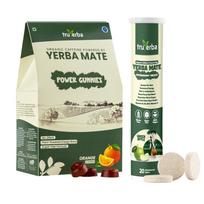TruYerba Organic Yerba Mate Power Gummies | Orange Flavour | 30 Gummies And Yerba Mate Effervescent Tablets, Green Apple Flavour 20 Tablets