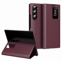 Samsung Z Fold6 5G Smart View piniginės tipo atverčiamas dėklas, bordo spalvos