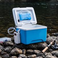 Box Rigid Live Cooler with Aerator for Anglers 8L a_Blue white