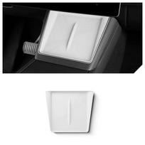 For Tesla Model Y 2025 Juniper Wireless Charge Pad Center Console Organizer Charge Station Mats Silicone Protector Anti-skid Pad Plaid White