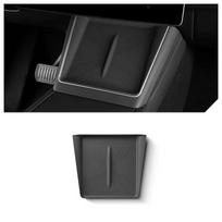 For Tesla Model Y 2025 Juniper Wireless Charge Pad Center Console Organizer Charge Station Mats Silicone Protector Anti-skid Pad Plaid Black black