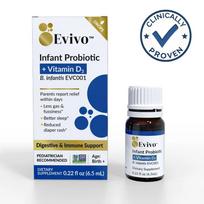 Evivo Newborn, Baby, and Infant Probiotic Vitamin D3 Liquid 6.5ML 1 pcs 28 servings
