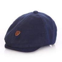 New children's beret children's hat baby cap simple leather label sun hat no. 50 (48-50cm) blue