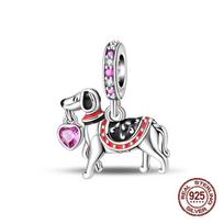 New Silve Charms Beads Gift Puppy Dog Charms Pendants Accessories For Bracelets Woman Jewelry Birthday Gifts gray