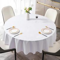 Paprasto verslo stiliaus vienspalė apvali staltiesė, stora, daugiaspalvė stalo danga, vandeniui atspari, atspari aliejui, plaunama, stalo užvalkalas 120cm round 1pcs white