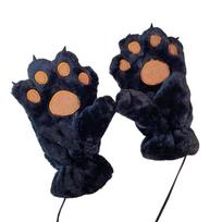 Bear Paw Mittens Bear Paw Costume Gloves Halloween Cosplay Bear Paw Gloves juoda