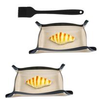 Leak-Proof Silicone Baking Shims With Small Buttons Designed For Fiberglass Heat-Resistant Baking Mats Reuse Cookie Macarons beige