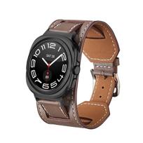 Premium Leather Band For Samsung Galaxy Watch Ultra 47mm Comfortable Bracelet Accessories Samsung Galaxy Watch 8 Ultra Wristband Galaxy Watch Ultra pilkšvai ruda