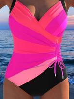 New one-piece bikini swimsuit beach print slim fit resort swimsuit XXL red