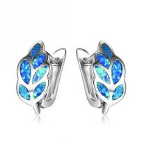 Niche design leaf ear buckle spring mini version simple trinket mėlyna