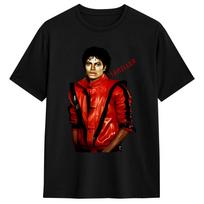 Michael J Jackson MJ Thriller marškinėliai Vasariniai 100% medvilniniai marškinėliai Unisex spausdinti marškinėliai trumpomis rankovėmis Juokingi viršutiniai drabužiai 3XL black