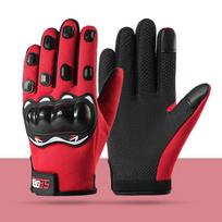 Kids Cycling Gloves Bike Riding Skateboarding Non-Slip Protective Fingered Unisex Kids Shell Red black